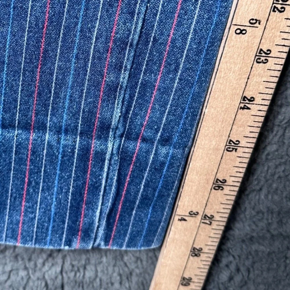 VTG 80s Sergio Valente Pinstripe Jeans Boys Prep 29 (26x28) High Waist Railroad‎